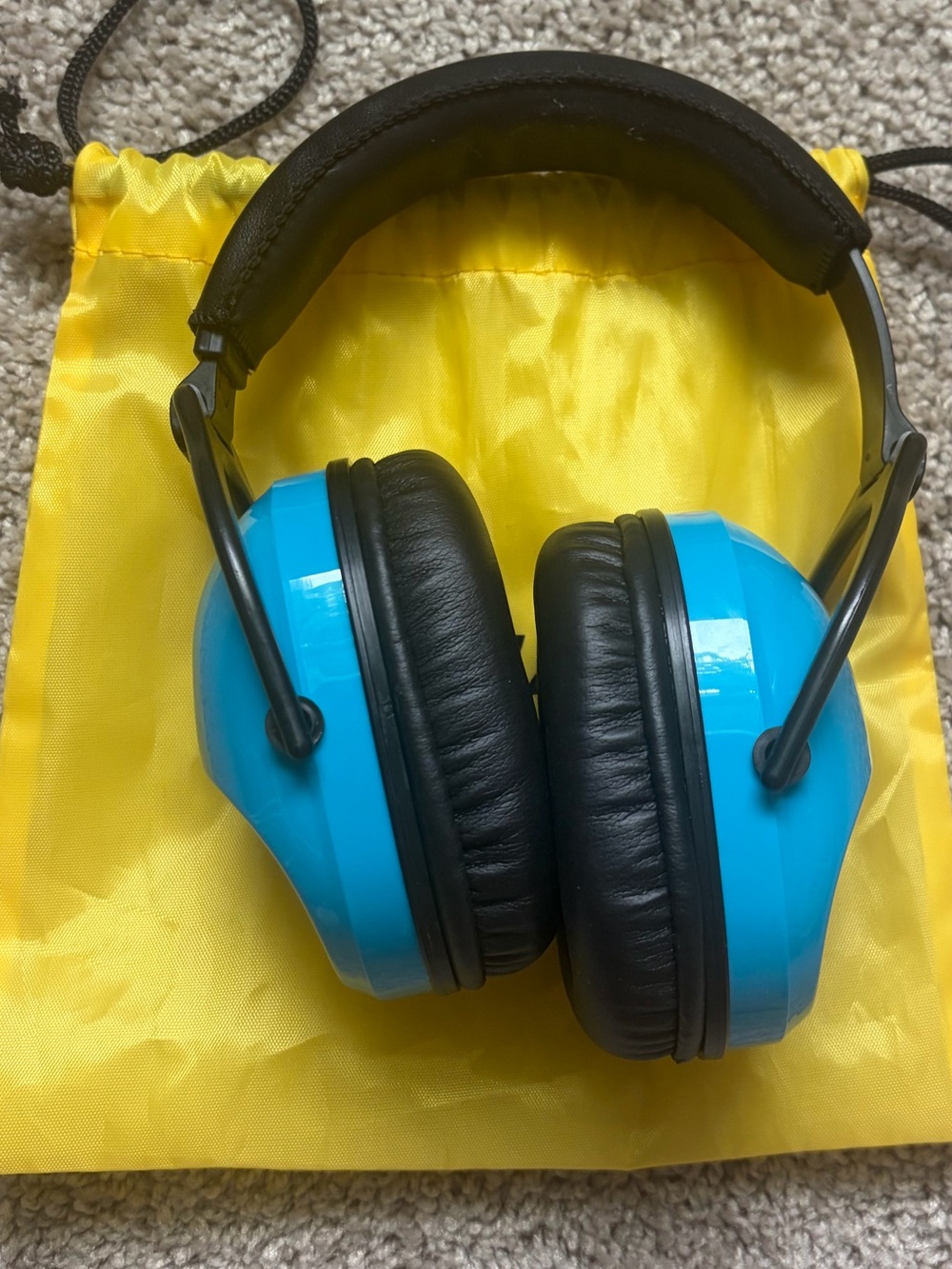 Bright Blue Kids Ear Protection with Padded Black Ear Cushions